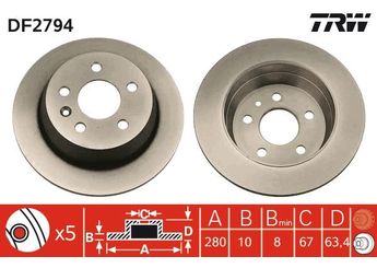 Fren Disk Ayna Arka Sağ ve Sol BOSCH 0 986 478 873  A6384230112 6384230112 638 423 01 12 A 638 423 01 12