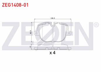 Fren Disk Balata Arka ZEGEN ZEG1408-01   LR015577 LR025739 AH422C562BA AH422C562BB GDB1824
