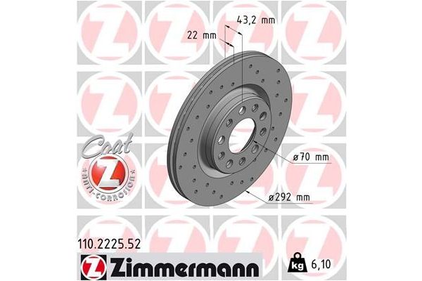Fren Disk Ayna Arka Sağ ve Sol Alfa Romeo Stelvio (630)(2017->)  ZIMMERMANN 110.2225.52