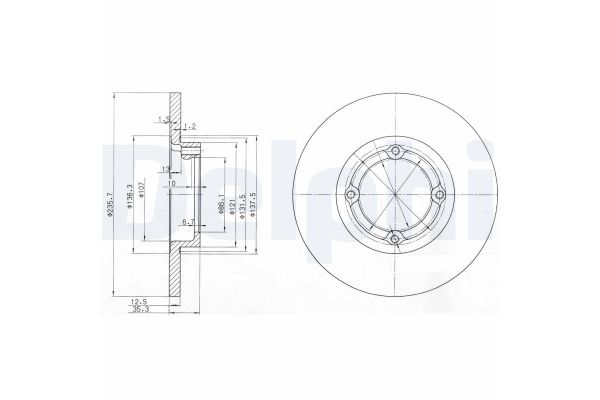 Fren Disk Ayna Ön Sağ ve Sol Chevrolet Matiz (2005->)  DELPHI BG3551