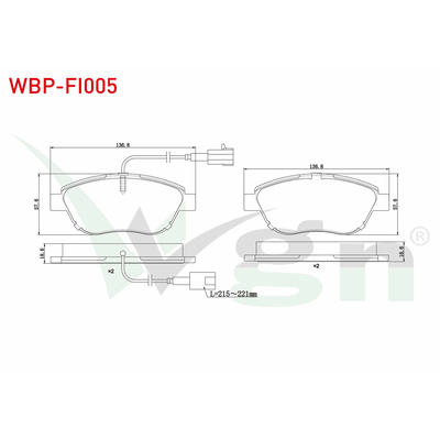 Fren Disk Balata Ön Abarth Stilo (192)(2001->)  WGN WBP-FI005
