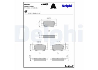 Fren Disk Balata Ön veya Arka DELPHI LP3737  2370844 2422498 2467688 L1MC2M007CB 58302AAA40 58302HFA15 58302Q5A30 58302Q5A40