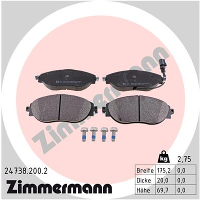 Fren Disk Balata Ön Cupra Ateca (KH7)(09.2018->)  ZIMMERMANN 24738.200.2