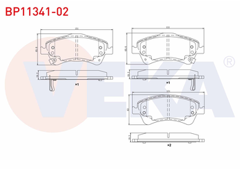 Fren Disk Balata Ön VEKA BP11341-02  