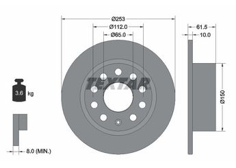Fren Disk Ayna Arka Sağ ve Sol TEXTAR 92306603  5Q0615601C