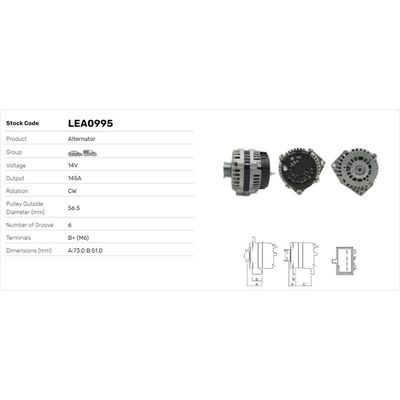 Alternatör  LUCAS ELEKTRIK LEA0995