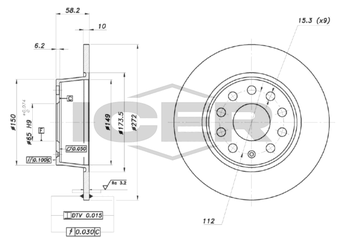 Fren Disk Ayna Arka Sağ ve Sol BRAXIS AE0980  5Q0615601 5Q0 615 601 5Q0615601B 5Q0 615 601 B