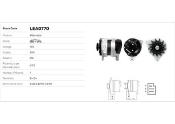 Alternatör  LUCAS ELEKTRIK LEA0770  