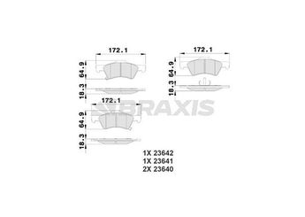 Fren Disk Balata Ön BRAXIS AB0214  5135 258AA 5101 857AA 5019803AA 5019804AA 5101857AA 5101 857AA 5135258AA 5135 258AA