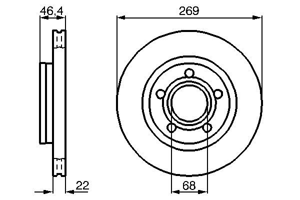 Fren Disk Ayna Arka Sağ ve Sol Audi 100 Avant (C4)(08.1991->)  BOSCH 0 986 478 574