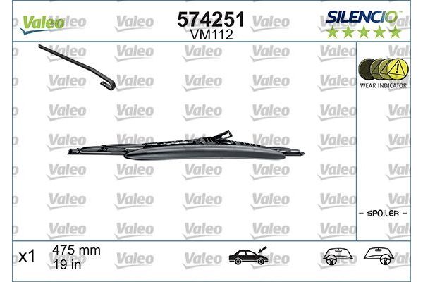 Silecek Süpürgesi Ön  110/475 mm - 4/19 inç Volkswagen Golf IV (1J1)(10.1997->2004)  VALEO 574251