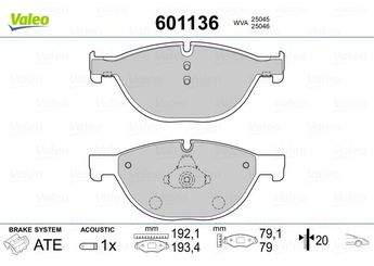 Fren Disk Balata Ön VALEO 601136  34116775318 34 11 6 775 318 34116775322 34 11 6 775 322 34116851269 34 11 6 851 269 6775318 6 775 318 6775322 6 775 322 6851269 6 851 269