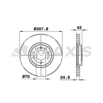 Fren Disk Ayna Ön Sağ ve Sol Saab 9-5 Combi (2001->)  BRAXIS AE0062