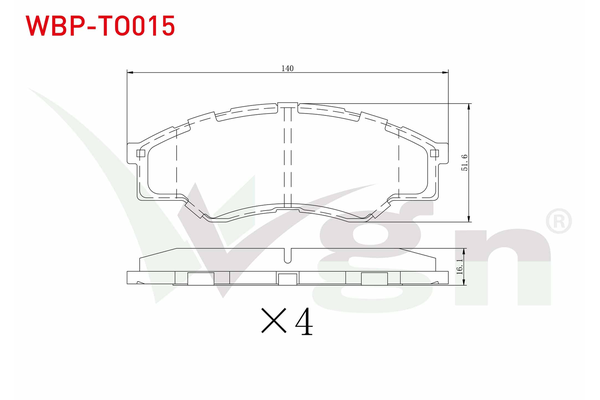Fren Disk Balata Ön WGN WBP-TO015