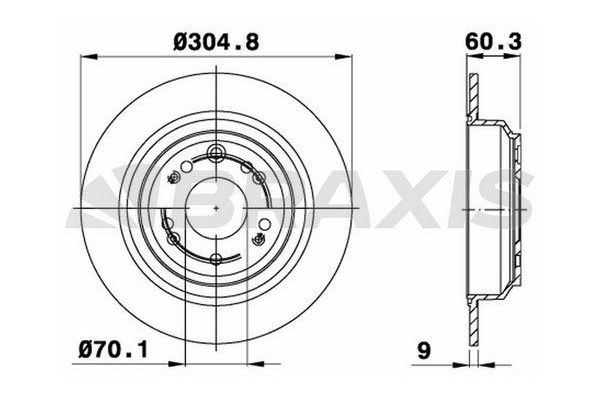 Fren Disk Ayna Arka Sağ ve Sol Honda Accord Tourer (CW)(09.2008->)  BRAXIS AE0630