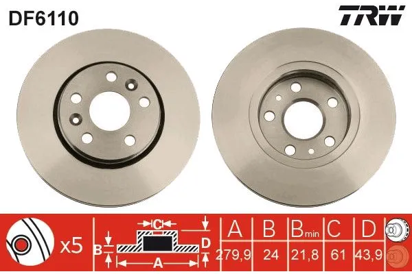 Fren Disk Ayna Ön Sağ ve Sol Renault Safrane (B54)(09.1996->)  RENAULT ORJINAL 8201464604