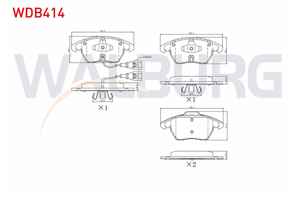 Fren Disk Balata Ön Skoda Superb Combi (3T5)(01.2010->)  WALBURG WDB414