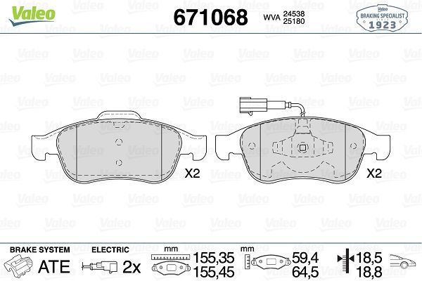 Fren Disk Balata Ön Alfa Romeo Giulietta (191)(2010->)  VALEO 671068