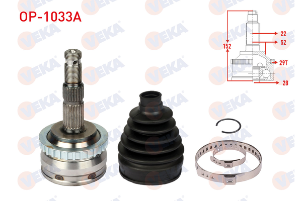 Aks Kafası Ön Dış Sağ veya Sol VEKA OP-1033A