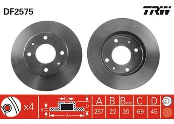 Fren Disk Ayna Ön Sağ ve Sol MGA 50404  5171233001 51712-33001 5171233010 51712-33010