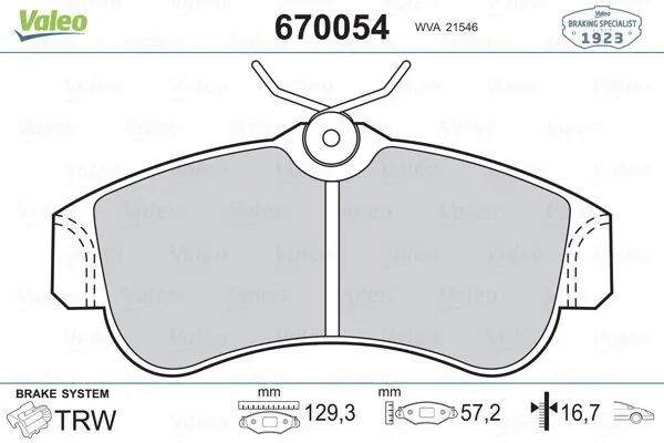 Fren Disk Balata Ön Nissan Primera 4 Kapı/ Traveller [SW] (P10/W10)(1989->)  VALEO 670054