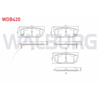 Fren Disk Balata Arka Kia Sorento (BL)(2002->)  WALBURG WDB420