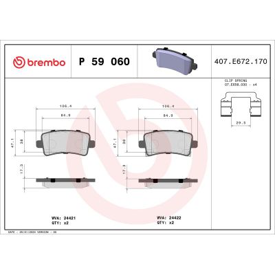 Fren Disk Balata Arka BREMBO P 59 060