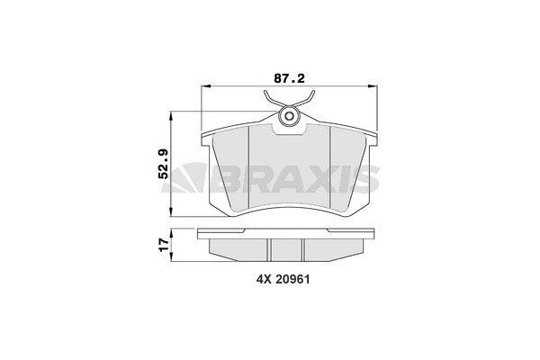 Fren Disk Balata Arka Audi S6 Sedan (4B4)(07.1999->)  BRAXIS AA0005