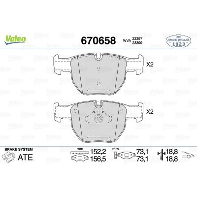 Fren Disk Balata Ön VALEO 670658