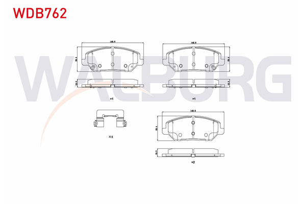 Fren Disk Balata Ön Hyundai i30 Cw (PD)(01.2017->)  WALBURG WDB762