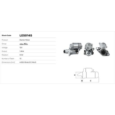Marş Dinamosu  LUCAS ELEKTRIK LES0145