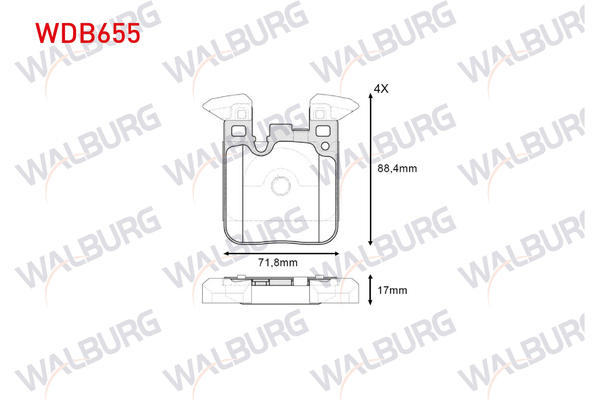Fren Disk Balata Arka BMW 3 Serisi Touring (F31N)(2015->)  WALBURG WDB655
