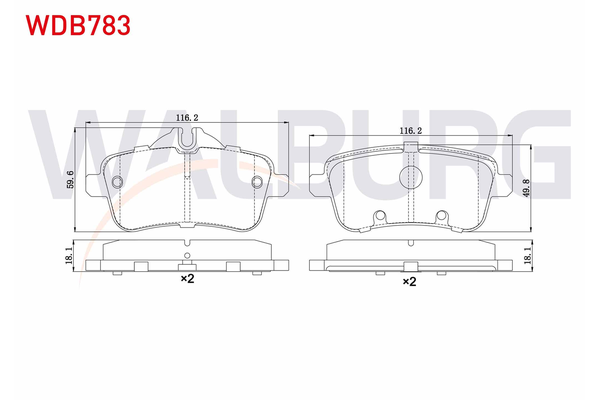 Fren Disk Balata Arka Mercedes A -Serisi (BM 176)(06.2012->)  WALBURG WDB783