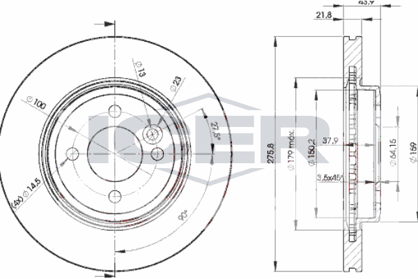 Fren Disk Ayna Ön Sağ ve Sol MINI Mini (R50,R53)(2001->)  AYD 51451