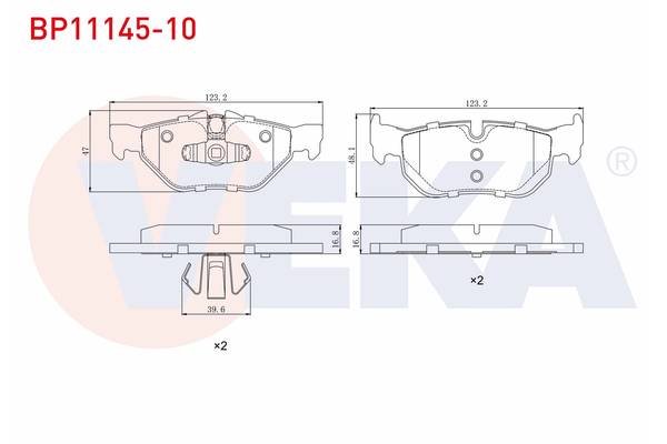 Fren Disk Balata Arka BMW 3 Serisi Sedan (F30N)(09.2015->)  VEKA BP11145-10