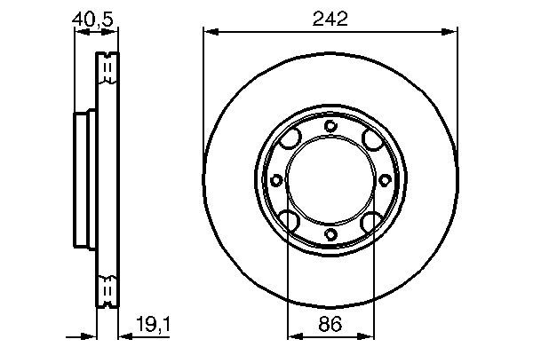 Fren Disk Ayna Ön Sağ ve Sol Hyundai Accent (X3)(1995->)  BOSCH 0 986 478 674