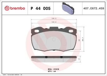 Fren Disk Balata Ön BREMBO P 44 005  STC2952 RTC5574