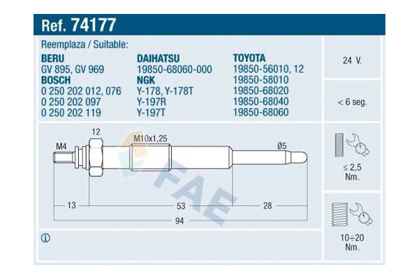 Isıtma Bujisi  ET1 ET095107