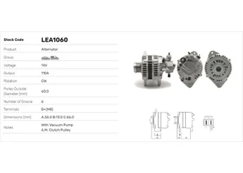 Alternatör  LUCAS ELEKTRIK LEA1060  LEA1060 136107 2506107 LR1110502 LR1110-502 LR1110502A LR1110-502A LR1110502B LR1110-502B LR1110502C LR1110-502C LR1110502D LR1110-502D LR1110502E LR1110-502E LR1110502F LR1110-502F LR1110502G LR1110-502G LR1110502H LR1110-502H LR1110502I LR1110-502I LR1110502J LR1110-502J LR1110503 LR1110-503 LR1110503A LR1110-503A LR1110503B LR1110-503B LR1110503C LR1110-503C LR1110503D LR1110-503D LR1110503E LR1110-503E LR1110503F LR1110-503F 8973638320 897363-8320 8973638321 897363-8321 8973638322 897363-8322 8973638323 8973638330 8980564390 1204618 6204197 6204198 6204252 93189496 97363832 97363833 98056439 R1530090
