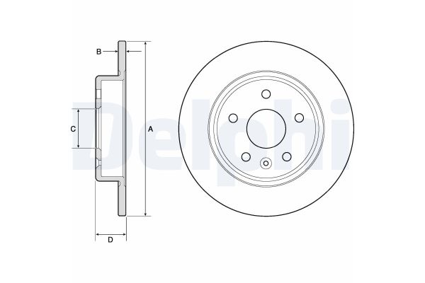 Fren Disk Ayna Arka Sağ ve Sol Opel Astra K HB (09.2015->)  DELPHI BG4761C