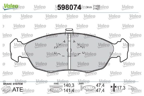 Fren Disk Balata Ön Citroen Saxo (03.1996->)  VALEO 598074