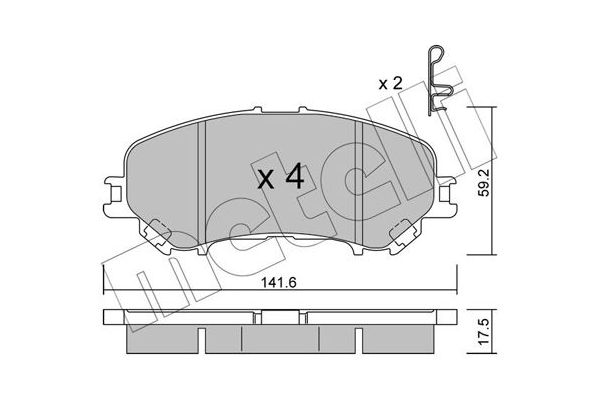 Fren Disk Balata Ön Nissan Qashqai (J11E)(2013->)  METELLI 22-1010-1