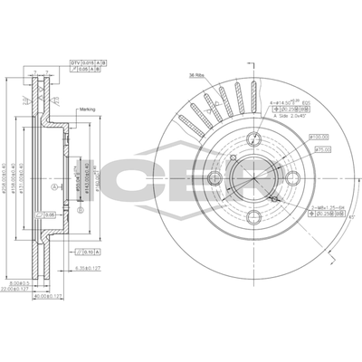 Fren Disk Ayna Ön Sağ ve Sol Toyota Yaris (XP13)(2017->)  ASPART 3BDI1146