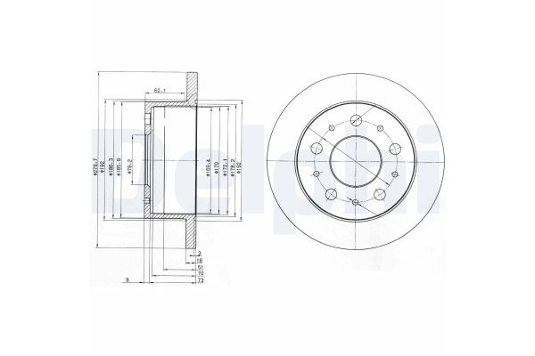 Fren Disk Ayna Arka Sağ ve Sol Peugeot Boxer (335/435) P.Van,Camlı (H2) Aks:4035mm (2007->)  DELPHI BG3923