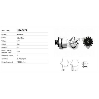 Alternatör  LUCAS ELEKTRIK LEA0077
