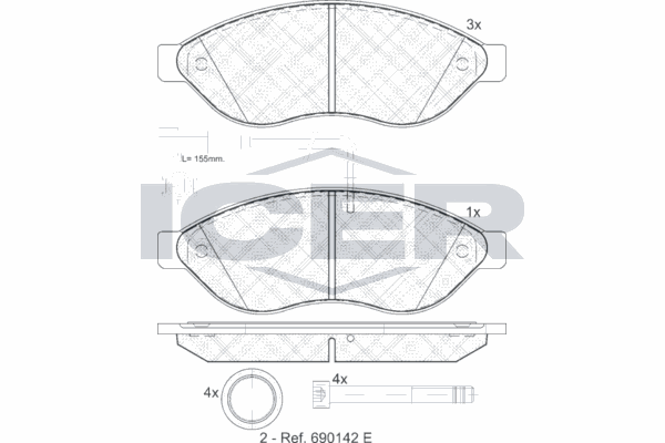 Fren Disk Balata Ön Fiat Ducato P.Van 33 (290)(04.2014->)  SANGSIN SP1904