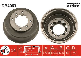 Kampana Arka Sağ veya Sol TRW DB4063  21A1279 GDB106 GDB90106 INNOCENTI39 39722308