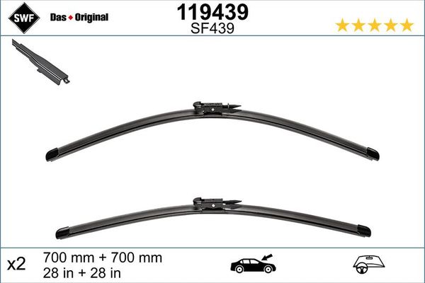 Silecek Süpürgesi Ön  700/700 mm - 28/28 inç Mercedes CL Coupe (BM 216)(07.2006->)  FORD ORJINAL GC1JS17528CA
