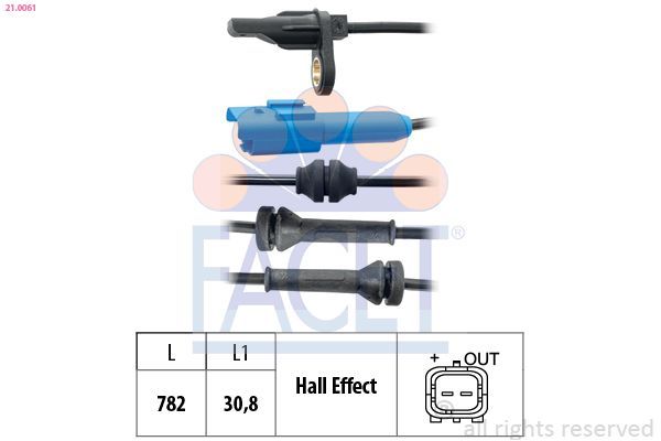 Abs Sensörü Arka Sağ veya Sol FACET 21.0061