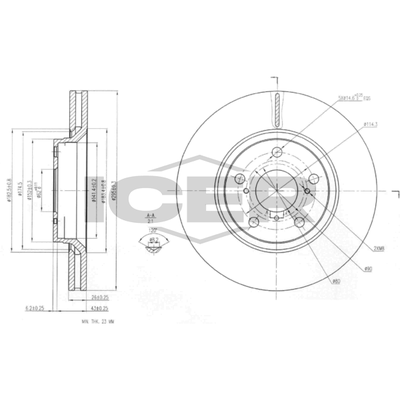 Fren Disk Ayna Ön Sağ ve Sol Toyota Verso (AUR2/ZGR2)(2009->)  RECOVER 5738